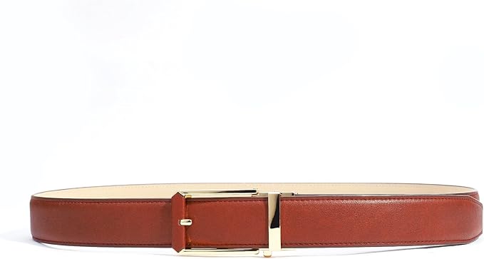 Mens Belt Leather Ratchet Belt For Men Dress and Casual with Adjustable Buckle, Trim to Fit
