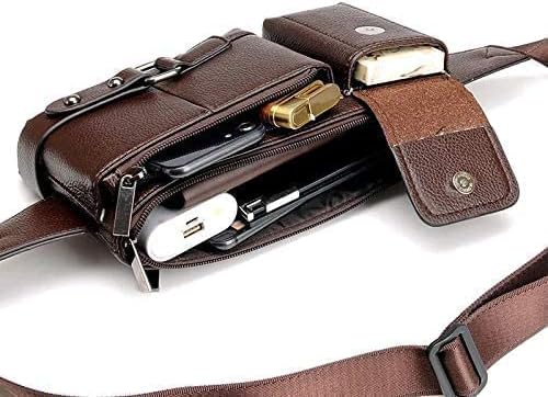 Men's Leather Sling Bag,Chest Shoulder Backpack, Water waterproof Crossbody Bag
