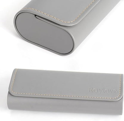 RayLove Glasses Case Hard Shell, Travel Sunglasses Case, Leather Hard Eyeglass Case for Women, Reading Glasses Case for Men