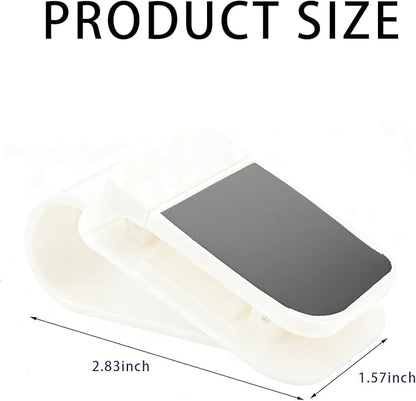 Car Visor Organizer, ABS Sunglasses Holder Clip with Document & Card Pockets, Multi-Pocket Sun Visor Storage for Truck SUV Van (White)
