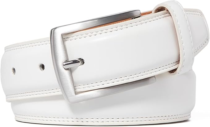 Mens Genuine Leather Dress Belt for Men, Handmade, 100% Cow Leather,Classic Casual and Business Belt Prong Buckle