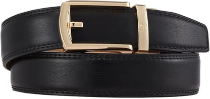 Tonywell Mens Leather Ratchet Belts with Click Buckle Perfect Fit Dress Belt 30mm Wide