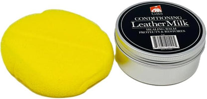 G.B.S Leather Milk Conditioner & Cleaner – 5 oz – Natural, Non-Toxic – Restores Dry, Cracked & Scratched Leather – Waterproofs & Protects – Includes Sponge Applicator