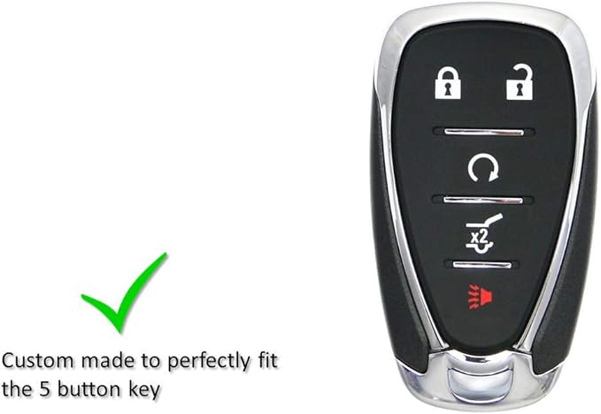 Autobase Silicone Key Fob Cover for Chevy Malibu Camaro Trax Traverse Trailblazer Sonic Cruze Blazer Volt Equinox Spark | Car Accessory for Chevrolet | Key Protection Case 2 Pcs (Black & Red)