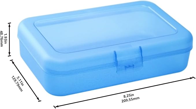Amazon Basics Large Pencil Cases,Storage Organizer,Durable Plastic School Supply Box,Multi-Color Student Organization for Office,College & Classroom Supplies,(Pack of 48)