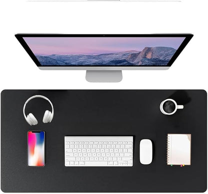 PU Leather Desk Pad Protector Gaming Mouse Pad Non Slip Desk Mat for Keyboard and Mouse Waterproof Desk Writing Pad for Office and Home Desk Accessories(Black, 47.2 * 17.7)