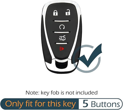 GFDesign 2 Pcs Silicone Key Fob Cover Remote Case Keyless Protector Compatible with 2016-2020 Chevrolet Chevy Malibu Camaro Cruze Equinox Sonic Spark Traverse Blazer Bolt EV Trax Volt 5 Buttons