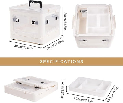 DOUKE 22qt Medicine Organizer Storage Box – Plastic First Aid Box Empty with Lid, Stackable Medical Container with Handle & Wheels, Sturdy BPA-Free Case with Tray for Medication & Supplies
