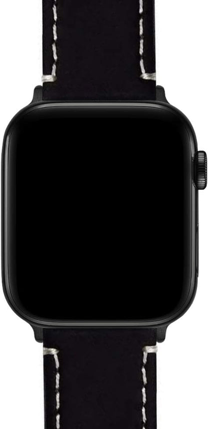 BARTON WATCH BANDS - Top Grain Leather Watch Bands Compatible with Apple Watch Models - 1, 2, 3, 4, 5, 6, 7, 8, 9, 10, SE, Ultra & Ultra 2