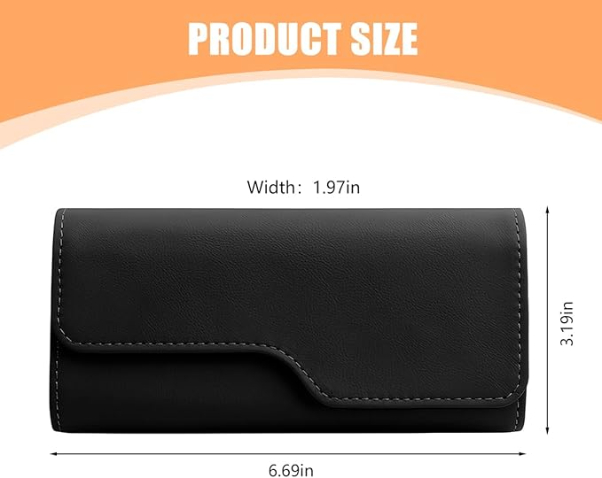 Zpana Sunglass Holder for Car Visor, Leather Auto Eyeglasses Sun Visor Organizer Case with Hidden Magnetic Closure, Auto Protective Glasses Storage Box, Universal for SUV RV Truck (Black)