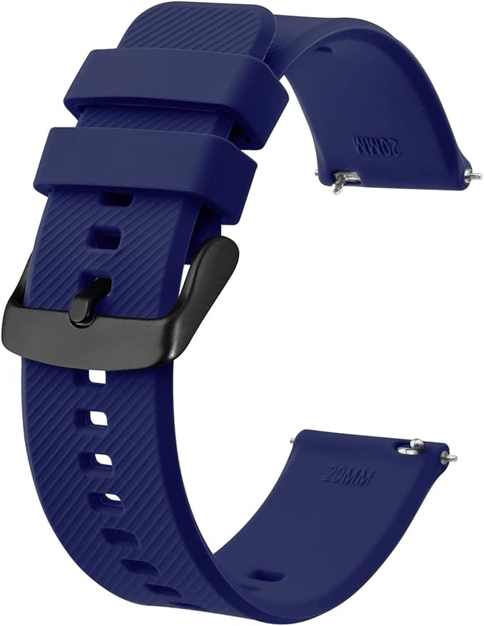 BISONSTRAP Watch Strap 18mm 19mm 20mm 21mm 22mm, Quick Release Silicone Watch Bands for Men Women