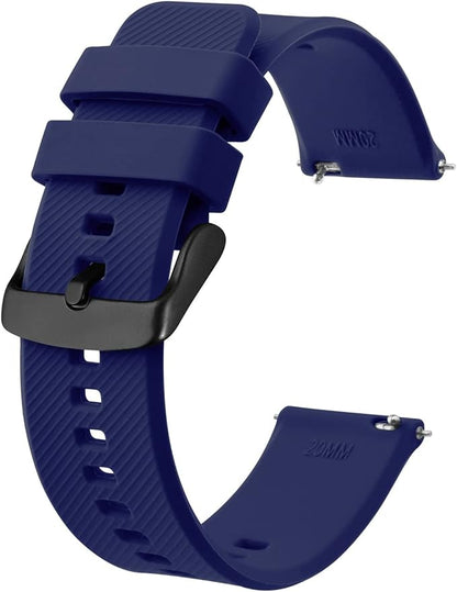 BISONSTRAP Watch Strap 18mm 19mm 20mm 21mm 22mm, Quick Release Silicone Watch Bands for Men Women