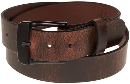 Men's Leather Belt, Made in USA, Full-Grain Leather, Casual Everyday Wear Belts, Amish Handmade 1.5" Width