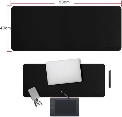 ZORESYN XL Large Mouse Pads (35.4"x15.8") - PU Leather Gaming Mousepad Desk Mat - Nonslip Base and Waterproof Desktop Keyboard Extended Mouse Mat (Black, X-Large)