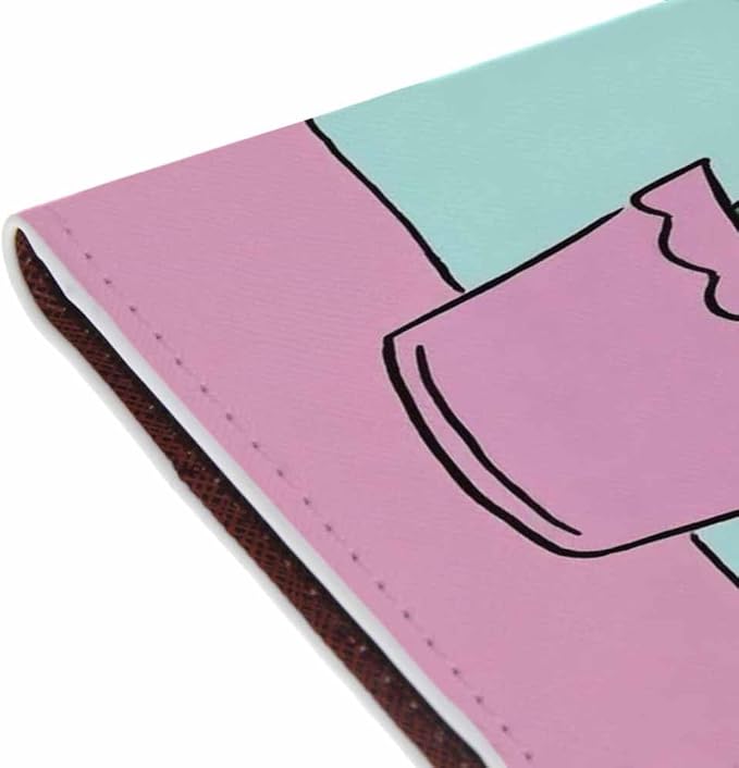 Cactus Passport Holder for Travel Green Cactus in Pink Flowerpot PU Leather Passport Cover Wallet Cute Passport Card Holder for Women and Men