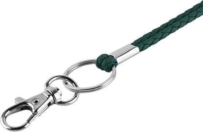 PLENTY Braided Leather Lanyard, 2PCS Handmade Strong Office Long Neck Strap with Clasp and Keychain for ID Badge and Keys