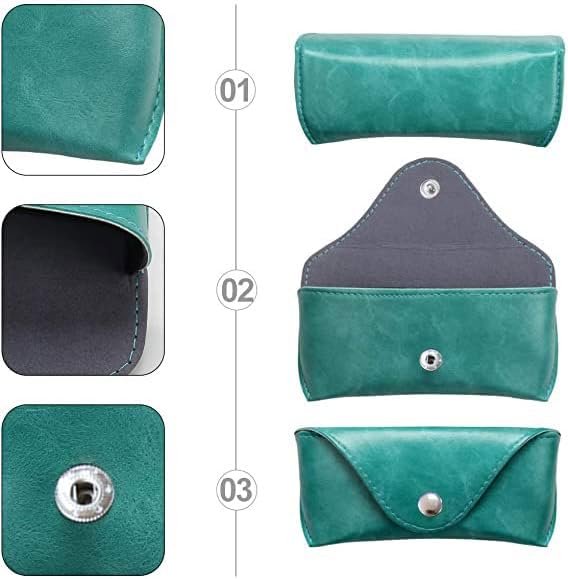 LogHog Portable Leather Glasses Case,Flexible Sunglasses Pouch Slim Case for Women Men Horizontal Eyeglass Case