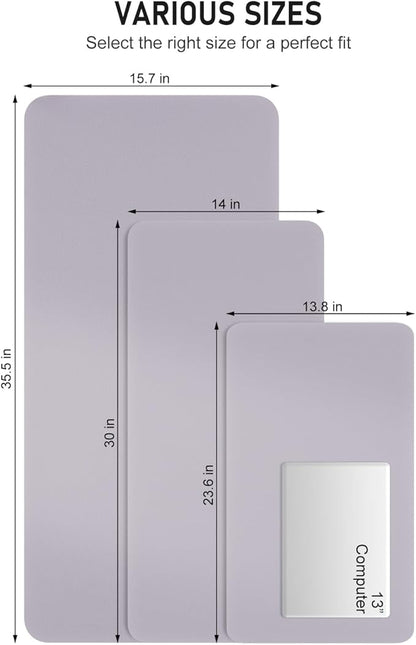 Desk Pad, 30" x 14" PU Leather Non-Slip Desk Mat Large Mouse Pad for Desktop, Waterproof Laptop Computer Writing Mat for Office, Home, Work, Gaming, Gray Pink