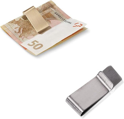 WAFJAMF Small Men's Slim Money Clip Stainless Steel Credit Business Card Holder Pocket Cash Wallet