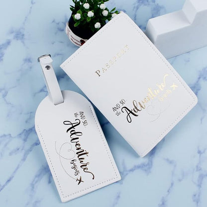 Belsmi Passport and Luggage Tags Set Travel Suitcase Tag (Style 1 - White)