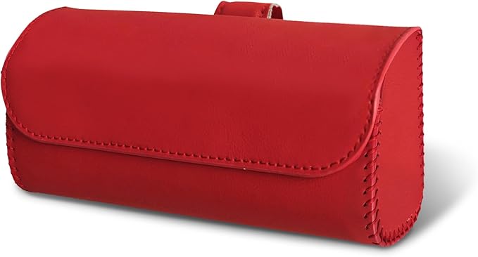 Sunglasses Holder for Car Sun Visor, Sunglass Organizer for Car, Magnetic Leather Eyeglasses Protective Storage Case, Waterproof Glasses Organizer Visor Accessories for Vehicles (Red)