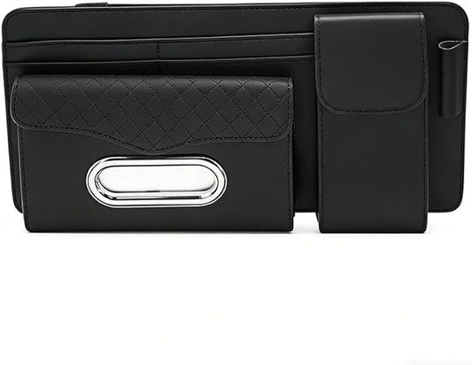Car Sun Visor Organizer for Lexus LC 2017–2025 2026 Z100,Multi-Pocket Auto Visor Storage Pouch with Tissue Holder,Eyeglass Case,Card Slots & Pen Holder,Sun Visor Organizer
