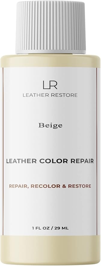 Leather Color Repair, Beige 1 OZ - Repair, Recolor and Restore Couch, Furniture, Auto Interior, Car Seats, Vinyl and Shoes
