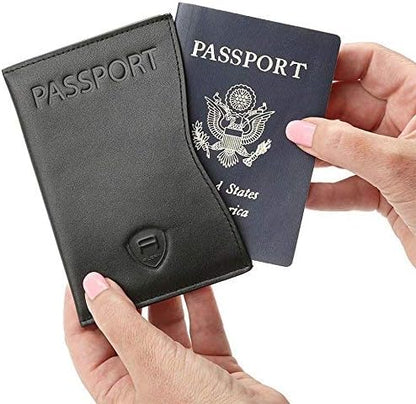 Alban RFID Passport Holder Women Men RFID Blocking Travel Passport Wallet Case Genuine Leather Passport Cover porta pasaporte