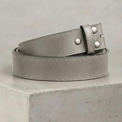 BC Belts Leather Belt Strap with Vintage Distressed Texture 1.5" Wide with Snaps and without Buckle