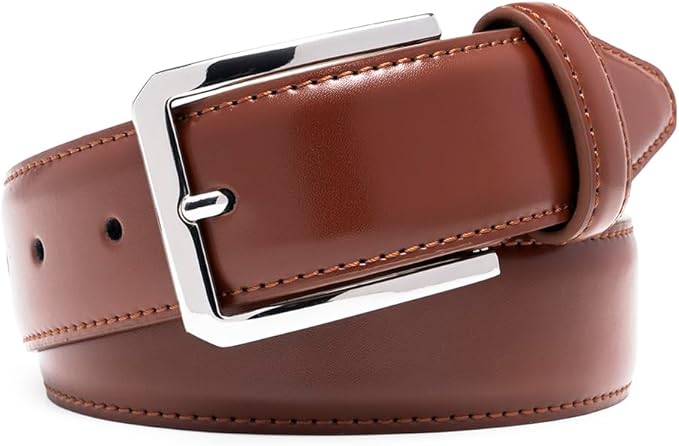 Fabio Valenti Genuine Leather Dress Belts For Men - Mens Belt For Suits, Jeans, Uniform With Single Prong Buckle