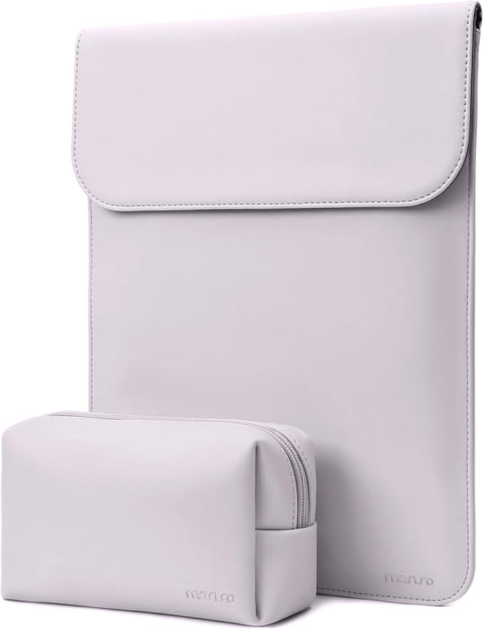 MOSISO Laptop Case 13.3 inch, 13-13.3 inch Laptop Sleeve Compatible with MacBook Neo 13 A18 Pro A3404 /Air 13/Pro 13/Pro 14 M5 M4 M3 M2 M1, Faux Suede Leather Case with Small Bag, Dusty Lilac