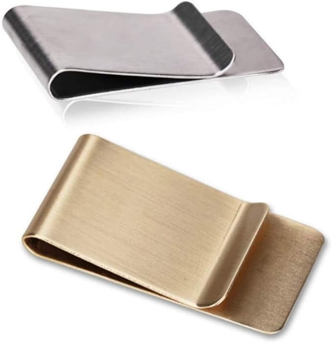 WAFJAMF Small Men's Slim Money Clip Stainless Steel Credit Business Card Holder Pocket Cash Wallet
