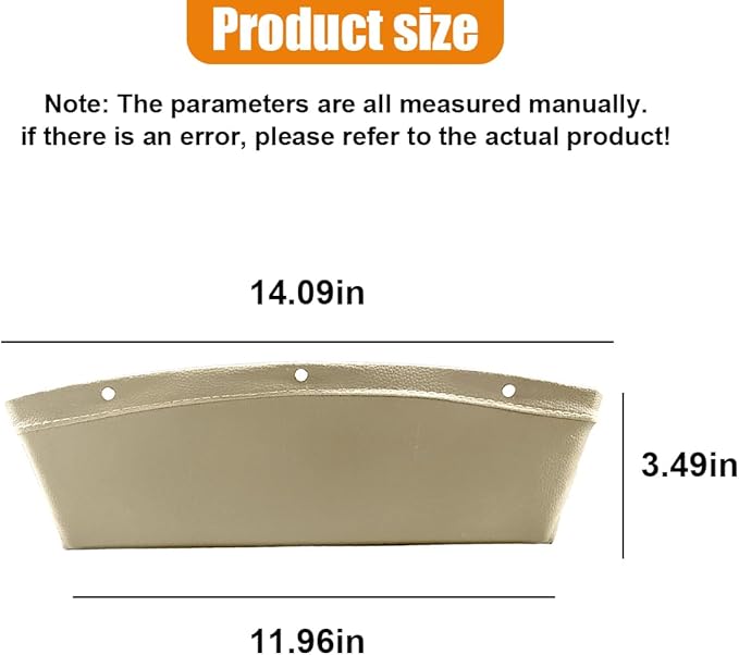 Car Seat Gap Filler Organizer, L-Capacity Leather Automotive Interior Storage Box, Universal Vehicle Side Seat Gap Filler Accessories for Keys, Phones, Glasses (Beige)
