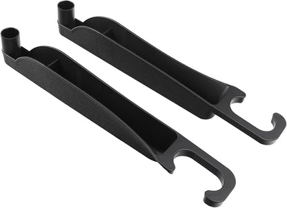 2PCS Car Seat Gap Filler Organizer, Multifunctional Seat Side Gap Filler Between Seat and Console, with Organizer & Hook Function for Avoiding Dropped Items, Universal Fits (Black)