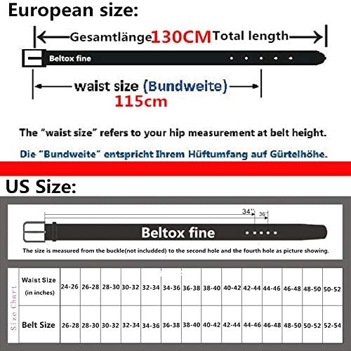 beltox fine Men's Dress Belt Leather Reversible 1.25" Wide Rotated Buckle Gift Box