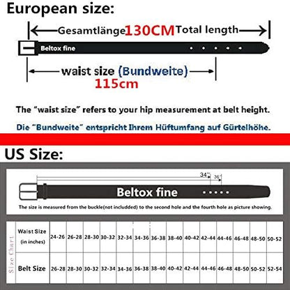 beltox fine Men’s Casual Leather Jeans Belts 1 1/2” Wide 4MM Thick Alloy Prong Buckle Work Dress Belt for Men