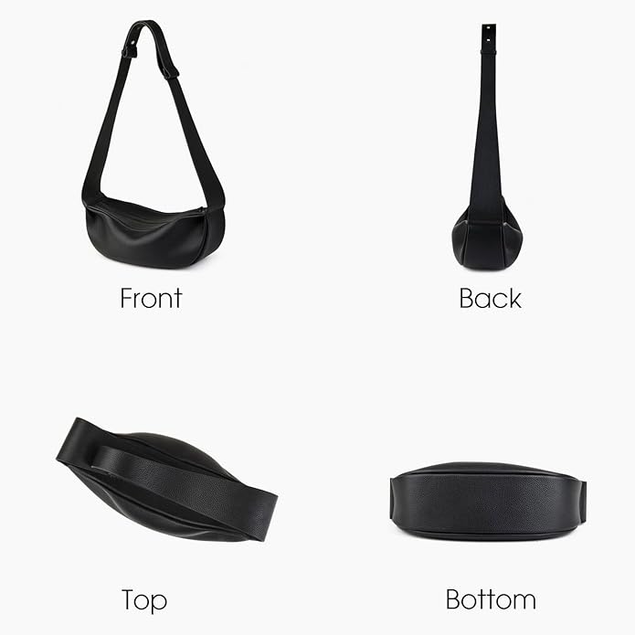 DONNAIN Genuine Leather Sling Bags Crossbody Women, Minimalist Style Casual Chest Bags with Wide Strap