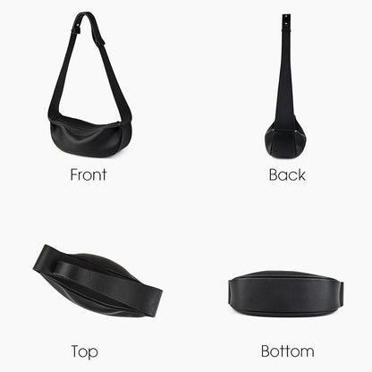DONNAIN Genuine Leather Sling Bags Crossbody Women, Minimalist Style Casual Chest Bags with Wide Strap
