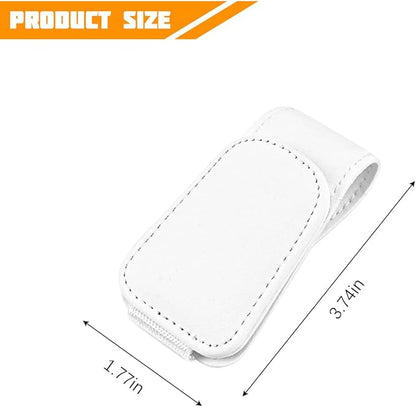 Sunglasses Holder for Car Visor, Microfiber Leather Magnetic Sun Visor Eyeglasses Hanger & Ticket Card Clip, Multi-Function Automotive Interior Glasses Mount, Universal Fit (White)