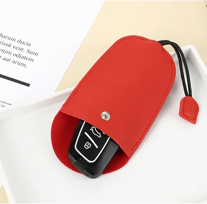 4 Pack Car Key Case Pull Out Key Holder Protector PU Leather Non Scratch Key Fob Case Protective Cover Organizer for Key Fob Keyless Entry Remote Control House Keys Garage Door Opener Remote