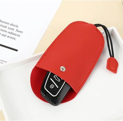 4 Pack Car Key Case Pull Out Key Holder Protector PU Leather Non Scratch Key Fob Case Protective Cover Organizer for Key Fob Keyless Entry Remote Control House Keys Garage Door Opener Remote