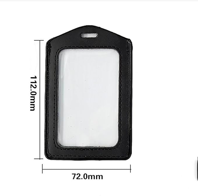 5 PCS Leather Waterproof Clear ID Badge Holder with Black Lanyards for Offices Staff Students Employees