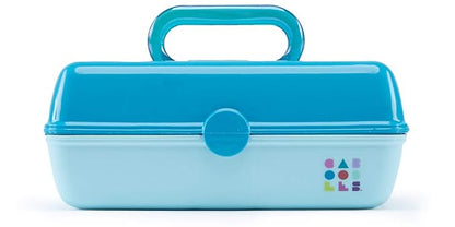 Caboodles Pretty In Petite - Forever Fun Makeup Organizer Compact Carrying Cosmetic Case, Turquoise Over Sky, 1 count
