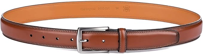 KM Legend Mens Genuine Leather Dress - Classic & Fashion For Work Business And Casual Belt