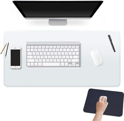 Clear Desk Pad Blotter on Top of Desks Office Table Protector Laptop Computer Keyboard Desktop Plastic PVC Transparent Non-Slip Desk Writing Mat Organizer Mouse Pad Included Waterproof 16 X 32 Inches