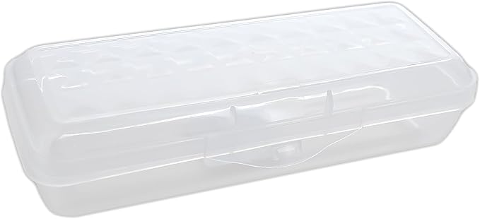 BAZIC PRODUCTS Plastic Pencil Case, Multi Purpose Organizer & Supply Holder, Clear Box Design, Durable Plastic Storage for School, Office, Classroom & Craft Supplies, 1-Pack