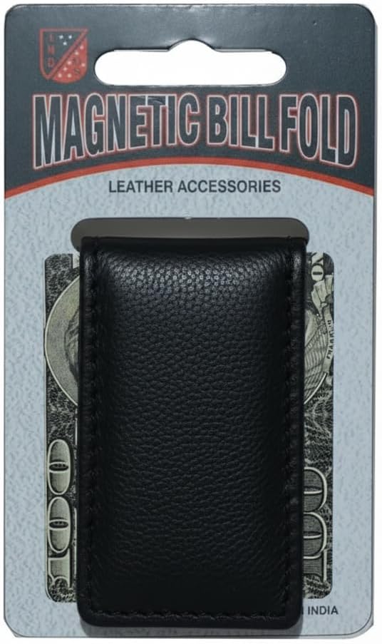 LB LEATHERBOSS Men's New Leather Strong Magnetic Money Clip
