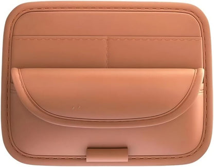 GGCLIMAX Car Organizers And Storage Luxury Leather Car Sun Visor Organizer Multi Compartment Eyeglasses Card And Pen Holder Universal Fit 3 Color Options(Orange-1pc)
