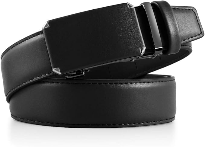 DOOPAI Belt Men, Ratchet Dress Adjustable 1 3/8" Sliding Leather Designer, Size Length Can be Cut, with Gift Box