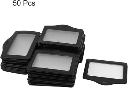 uxcell Faux Leather Office Horizontal Business ID Badge Card Holder Container 50 PCS Black